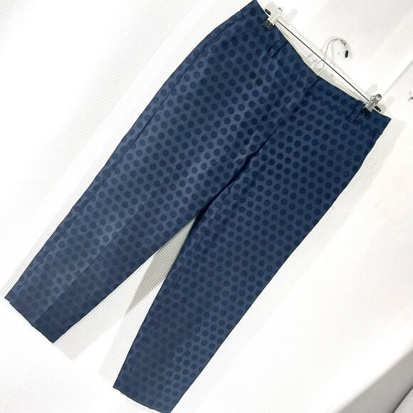 J. CREW! ADORABLE NAVY BLUE ON NAVY POLKA DOT HIGH WAIST SKIMMER PANTS,! SZ 4 - Picture 10 of 10
